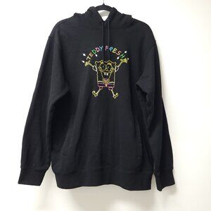 NWT Teddy Fresh Mens Spongebob Hoodie Sweatershirt Size L Black Pullover